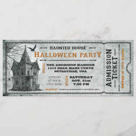 Invitación Billete de grupo de Halloween de la casa encantada