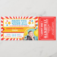 Billete de invitado de cumpleaños del Carnaval de 