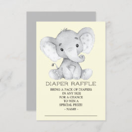 Invitación Billete de pañal neutro para elefante Baby Shower