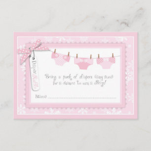Invitación Billete de papel de pañal para bebé y copos de nie