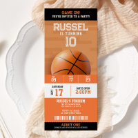 Billete de partido de cumpleaños de básquetbol