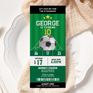 Invitación Billete de partido de cumpleaños de fútbol