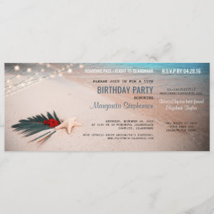 Invitación Billete de pases de embarque para Fiesta de destin