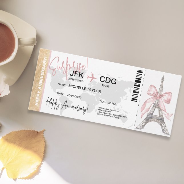 Invitación Billete de pases para el aniversario de la sorpres (Subido por el creador)