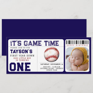 Invitación Billete de primer año de nacimiento del Béisbol