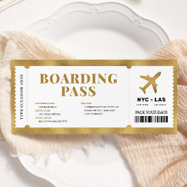 Invitación Billete de regalo para el avión de Surprise Gold B