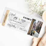 Invitación Billete de viaje de embarque de cumpleaños de sorp<br><div class="desc">Sorprende a tus seres queridos por cumpleaños o aniversario,  graduación o cualquier otra fecha importante</div>