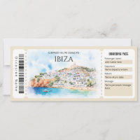 Billete editable de embarque aéreo en Ibiza