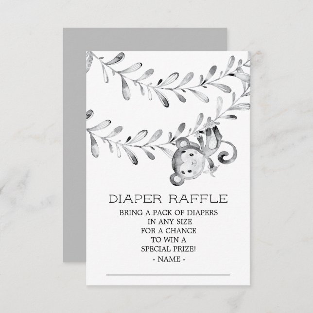 Invitación Billete neutro Baby Shower Diaper Raffle (Anverso / Reverso)