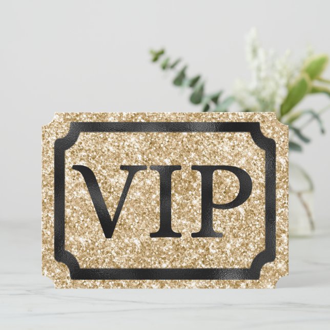 Invitación Billete para eventos Gold Purpurina y Black VIP (Anverso de pie)