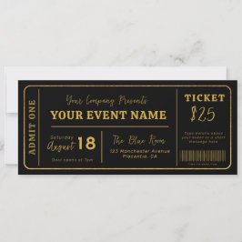 Invitación Billete para eventos personalizado, boleto falso d