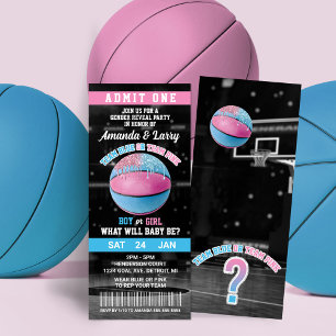 Invitación Billete revelado de básquetbol de género