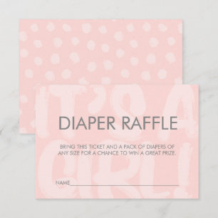 Invitación Billete rosado Baby Shower Diaper Raffle