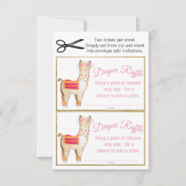 Invitación Billetes de chica Llama Diaper Raffle