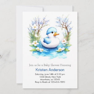 Invitación Billones de la floral azul brillante Baby Shower