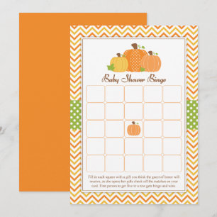 Invitación Bingo Baby Shower de calabaza