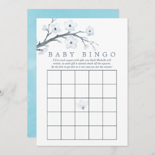 Invitación Bingo Baby Shower de cerezos en flor
