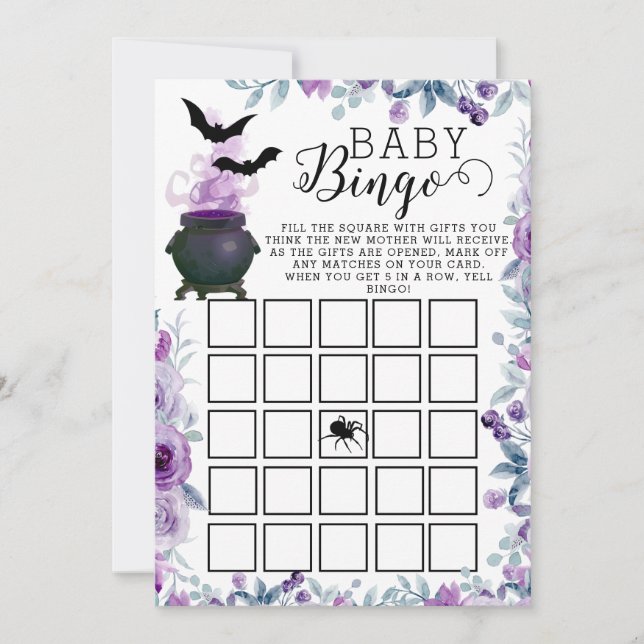 Invitación Bingo Baby Shower de elaboración de bebés (Anverso)