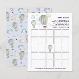 Invitación Bingo Baby Shower de globo acuático de aire calien