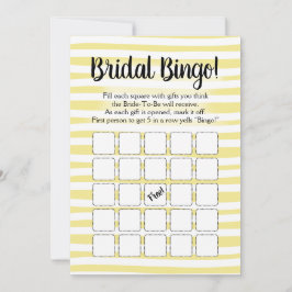 Invitación Bingo Bridal Shower Juego Amarillo Blanco