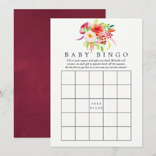 Invitación Bingo de Baby Shower con Encanto Rústico Chic Vint