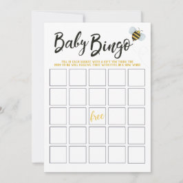 Invitación Bingo de Baby Shower de acuarela