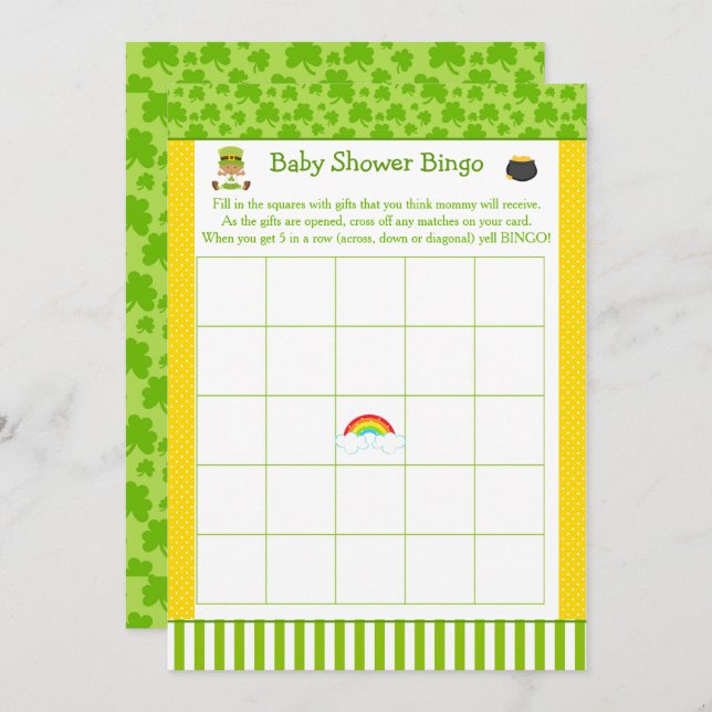 Invitación Bingo de Baby Shower de Chica afroamericano (Anverso / Reverso)