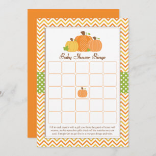 Invitación Bingo de Baby Shower de la calabaza