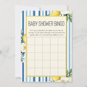 Invitación Bingo de Baby Shower Limón Azul La Principal Preoc