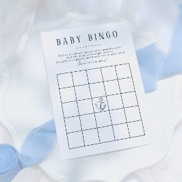 Invitación Bingo de Bebé | Juego de ducha Nautical Whale Baby