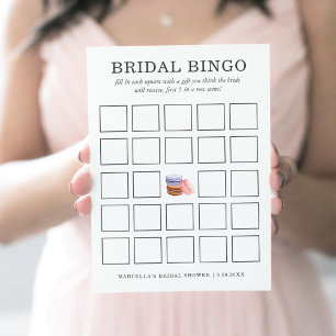 Invitación Bingo de Boda Macarón Francés