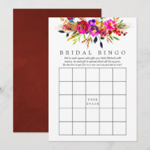 Bingo de Despedida de Soltera con Acuarela Floral
