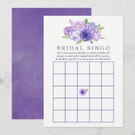 Invitación Bingo de Despedida de Soltera con Acuarela Floral 