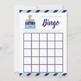 Invitación Bingo de ducha de bebé Juego temático de viajes az