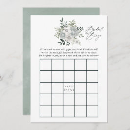 Invitación Bingo de ducha de novia de salchicha plateado acua