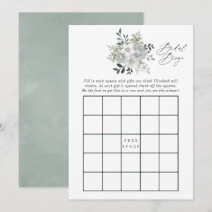 Invitación Bingo de ducha de novia de salchicha plateado acua