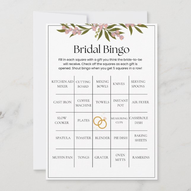 Invitación Bingo de novia (Anverso)