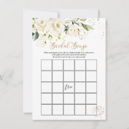 Invitación Bingo de novia floral blanca/Dijo: Juegos