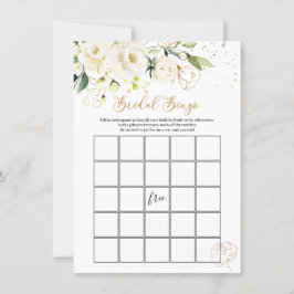 Invitación Bingo de novia floral blanca/Dijo: Juegos