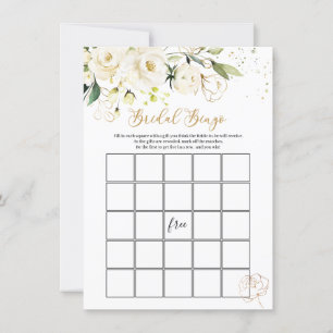 Invitación Bingo de novia floral blanca/Dijo: Juegos