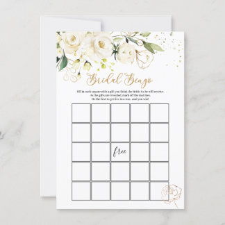 Invitación Bingo de novia floral blanca/Dijo: Juegos