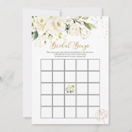Invitación Bingo de Novias Rosas Blancas/Quién conoce mejor a