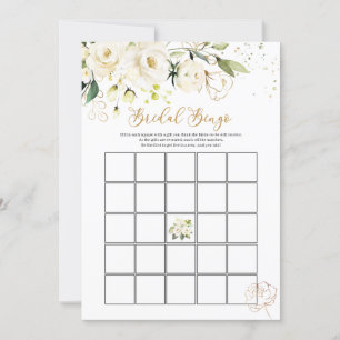 Invitación Bingo de Novias Rosas Blancas/Quién conoce mejor a
