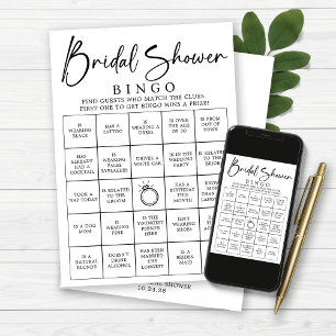 Invitación Bingo nupcial Encuentra el juego de ducha de novia