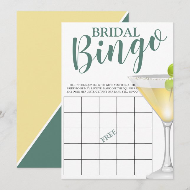 Invitación Bingo nupcial Funny Elegant Bridal Shower (Anverso / Reverso)