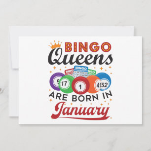 Invitación Bingo Queens nace en enero cumpleaños