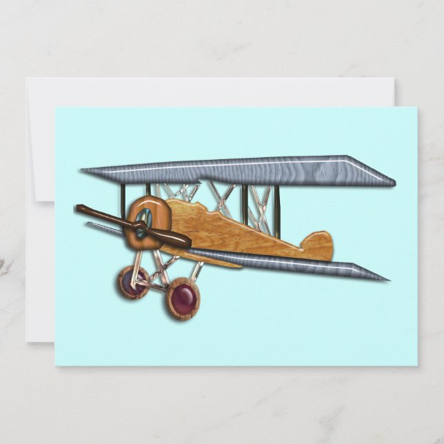 Invitación Biplano de madera (Anverso)