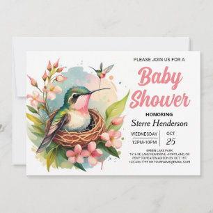 Invitación Bird Baby Shower Cute Forest