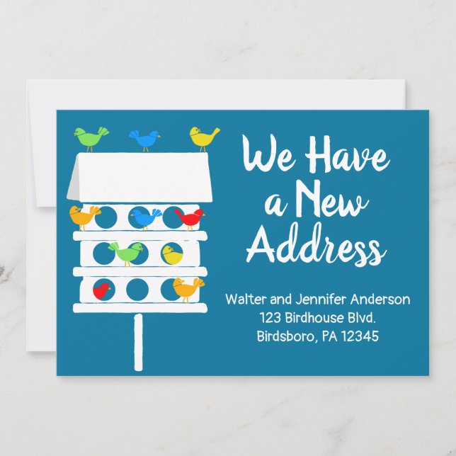 Invitación Bird Hotel Condominio Birdhouse Nueva dirección (Anverso)