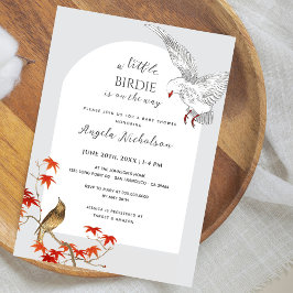 Invitación Birdie de color de agua vintage en el camino de Ba